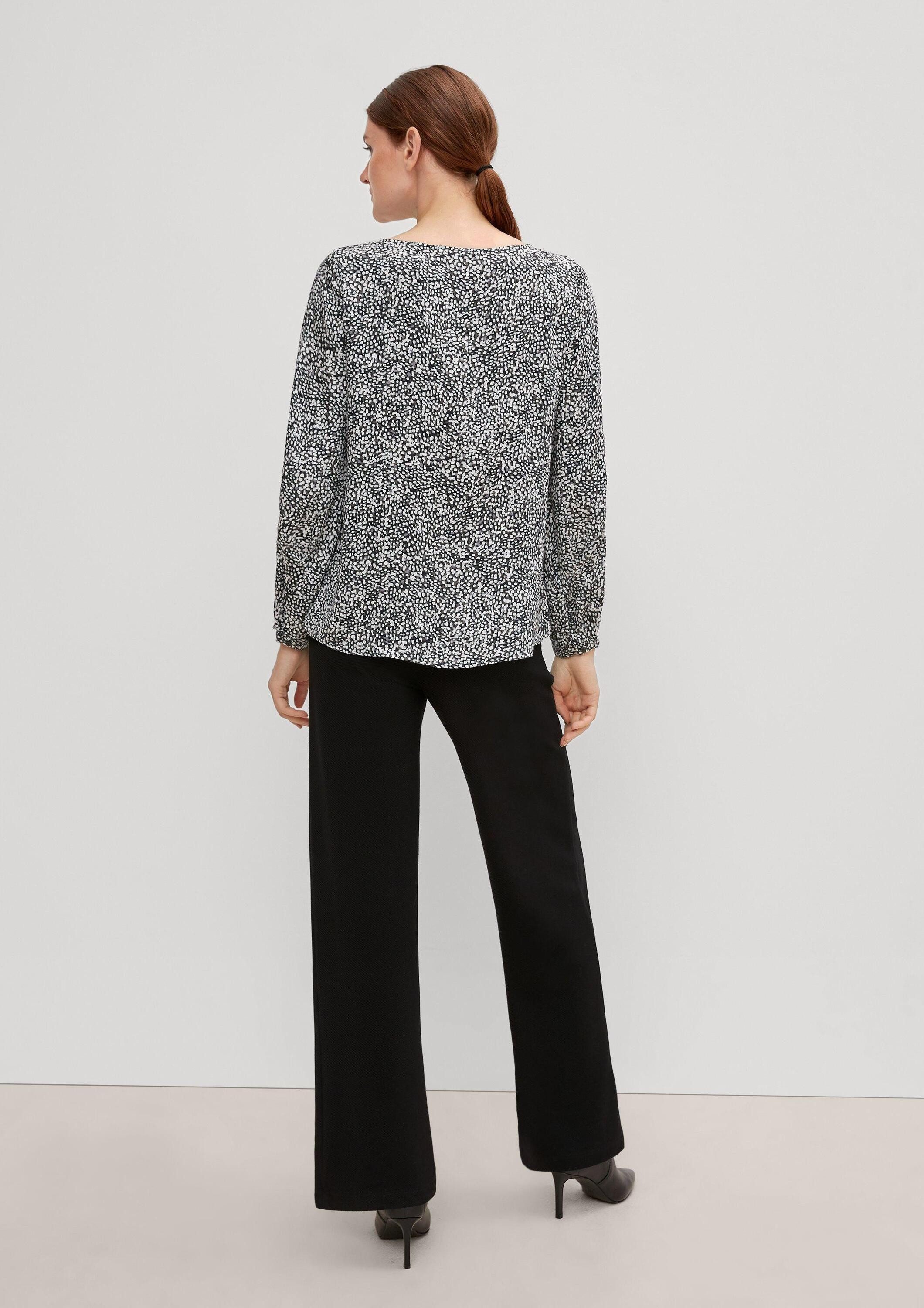 comma Langarmbluse Bluse Bluse mit Faltendetails