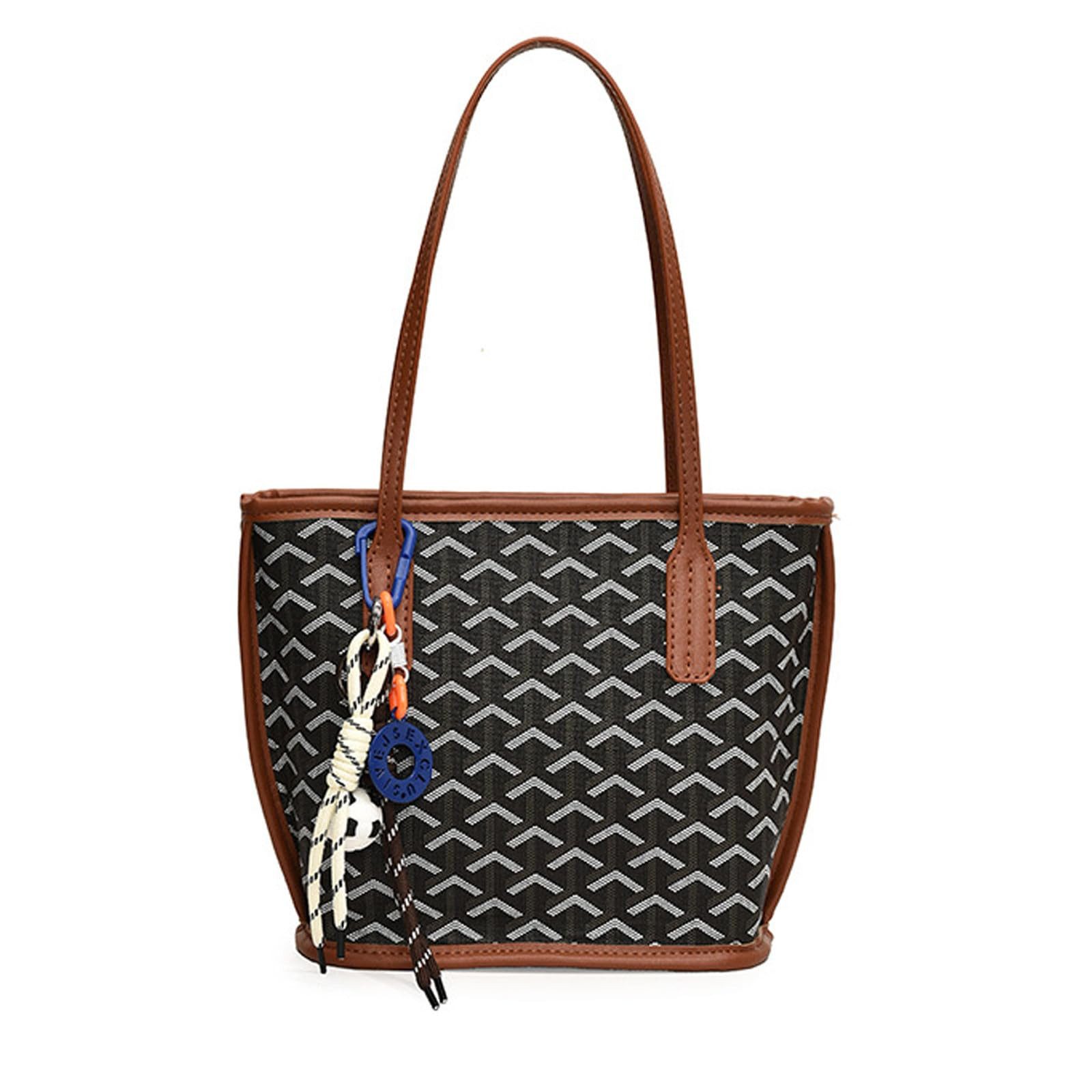 nsihing Handtasche Handtasche Damen PU-Leder, Große Kapazität mit Anhänger, Modische Schultertasche, Nahtloses Design für Alltag & Büro