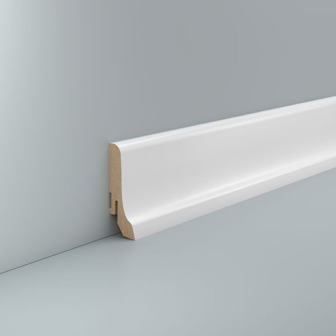 Südbrock Sockelleiste Sockelleiste weiß 20 x 60 MDF foliert RAL 9016 Fußleiste, L: 250 cm, H: 6 cm, 1-St.