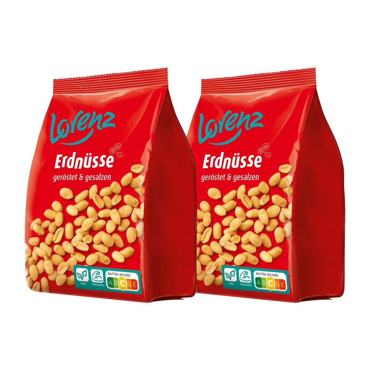 LORENZ Knabberei, Lorenz Erdnüsse geröstet und gesalzene Knabberspaß 1000g 2er Pack