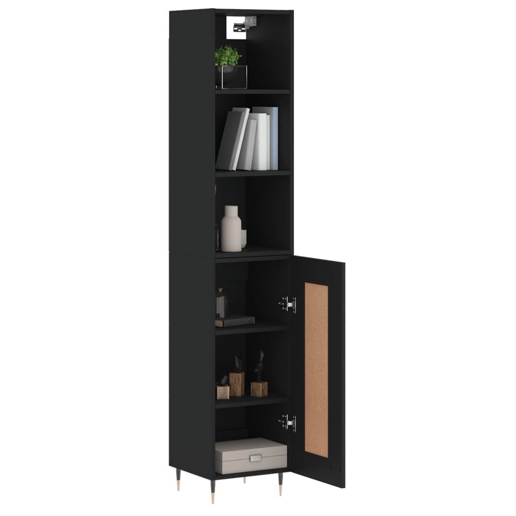 cm vidaXL Highboard Kleiderschrank Regal Schrank Holzwerkstoff 34,5x34x180 Schwarz