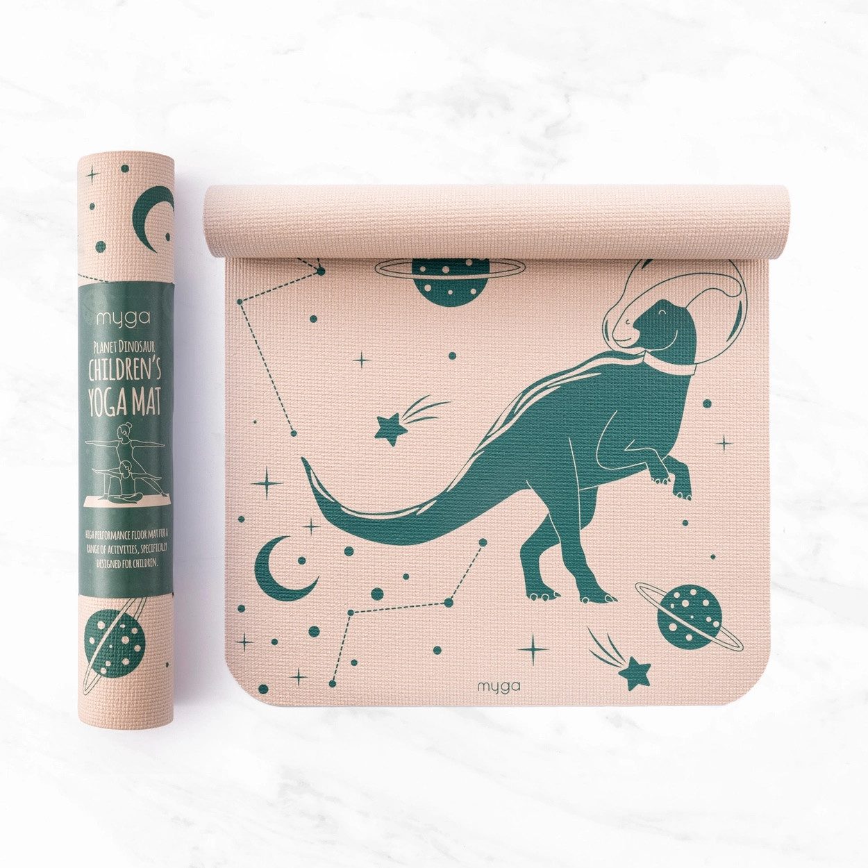 LK Trend & Style Yogamatte Kinder-Yogamatte (mit ansprechendem Dinosaurier- und Weltraummotiv., Gymnastik, Turnen, Pilates, Fitness), 3mm Stärke