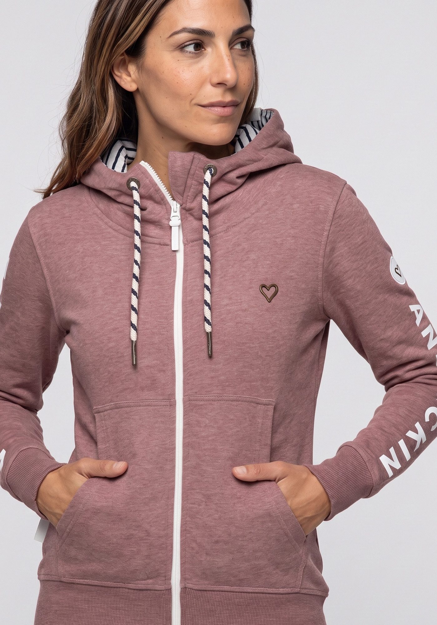 Alife & Kickin Sweatjacke JessyAK A leichte Kapuzensweatjackemit Logo-Schriftzug auf den Ärmeln – Bild 3 von 5