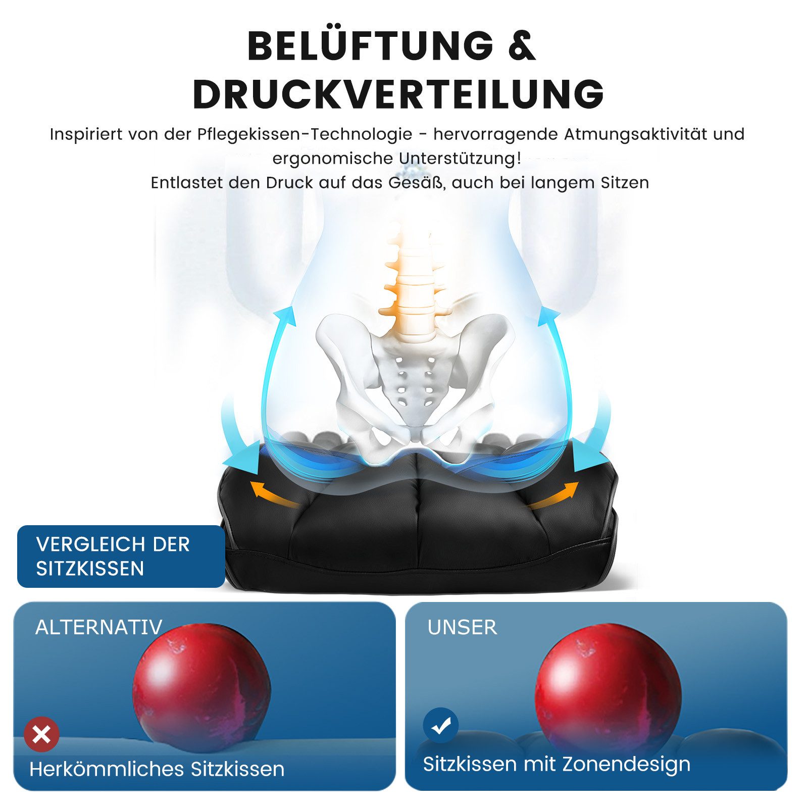 GTPLAYER Gaming-Stuhl Ergonomischer Bürostuhl Gaming Stuhl, Gamer Stuhl 150kg Belastbarkeit (Packung), Schreibtischstuhl Chefsessel mit Fußstütze höhenverstellbar kunstleder