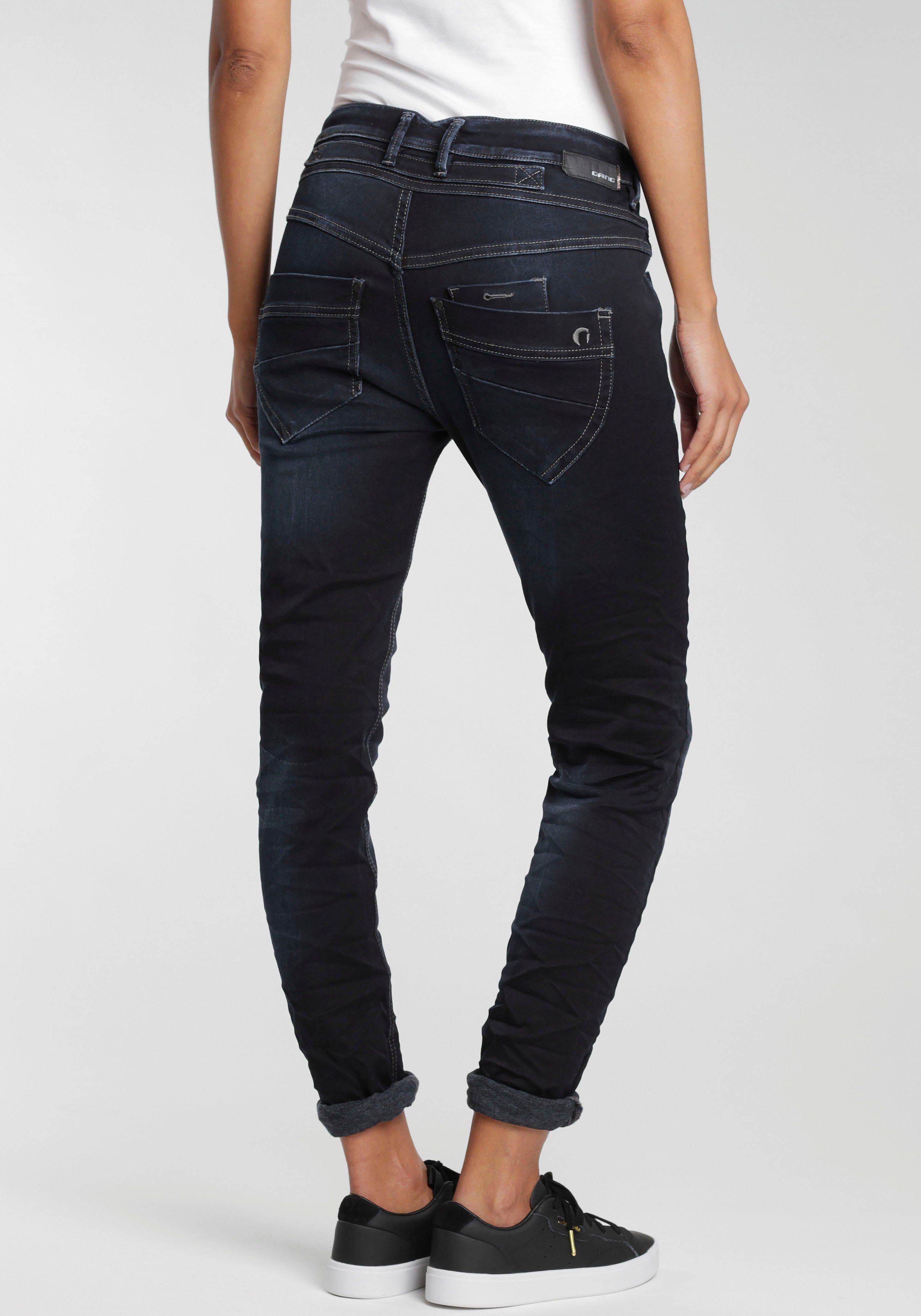 GANG Slim-fit-Jeans 94Marge mit außergewöhnlicher halb verdeckter  Knopfleiste