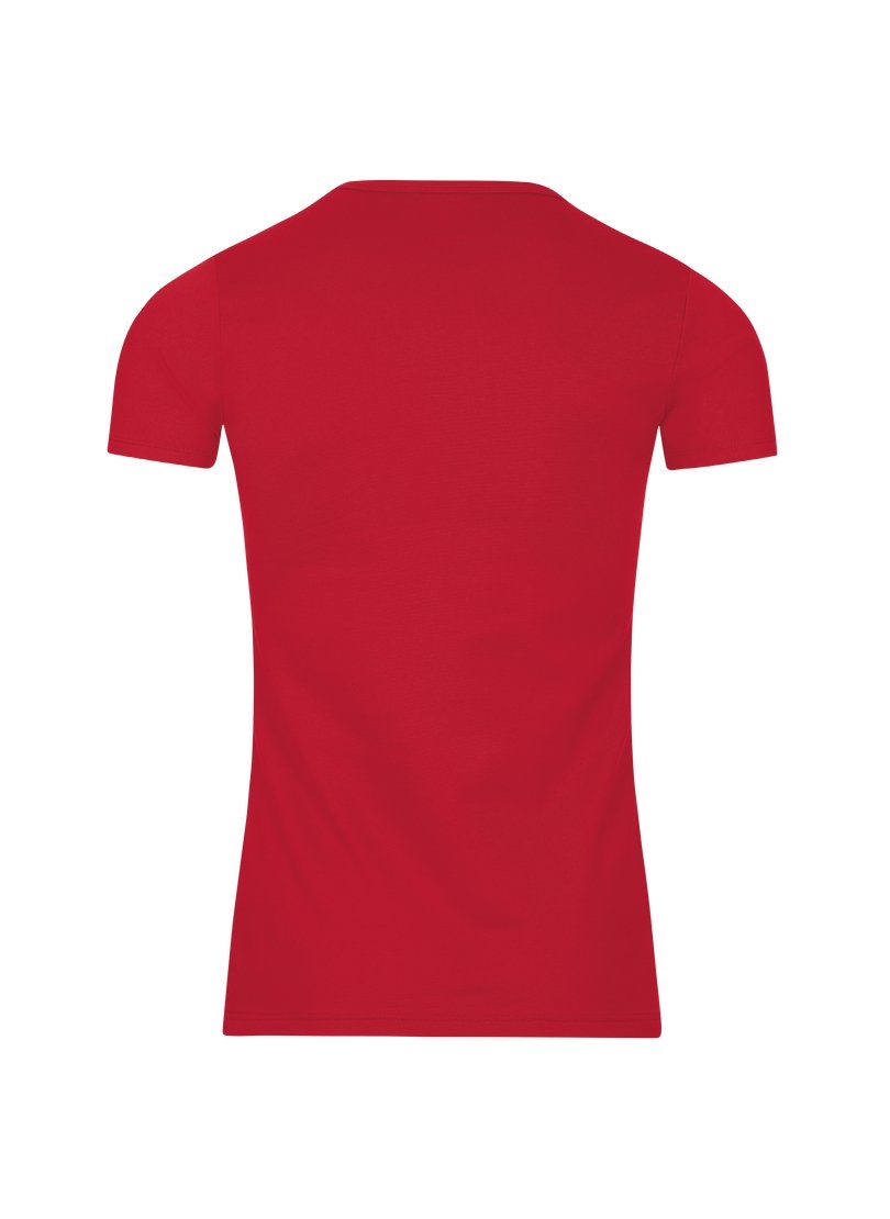 Trigema T-Shirt TRIGEMA T-Shirt kirsch Baumwolle/Elastan aus