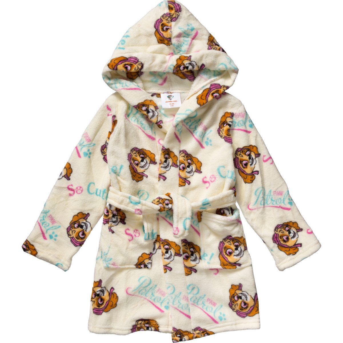 PAW PATROL Bademantel Skye Mädchen, Lang, Obermaterial: 100% Polyester, Schnürung, Kimono, Morgenmantel, Hausmantel, Badtextilien