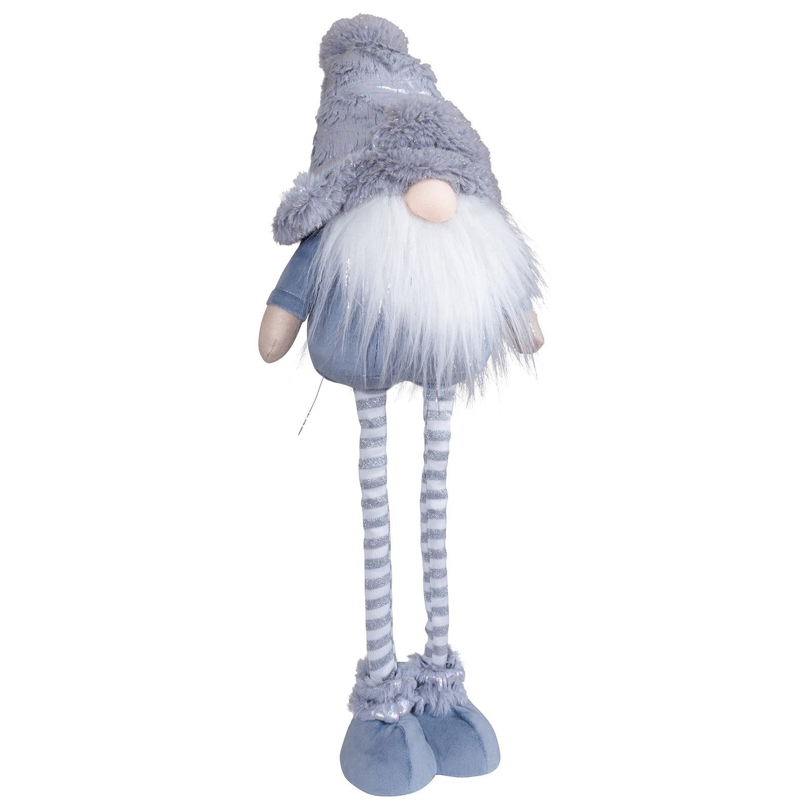 Christmas Paradise Wichtel Deko Weihnachtsfigur 35-55 cm (Dekofigur, 1 St., Weihnachtsdeko), ausziehbare Teleskopbeine, blau-grau