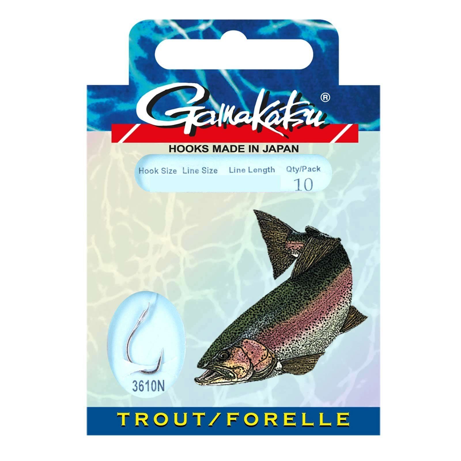 Gamakatsu Forellenhaken, Gamakatsu Forelle 100cm 3610N Gr.10 Vorfachhaken
