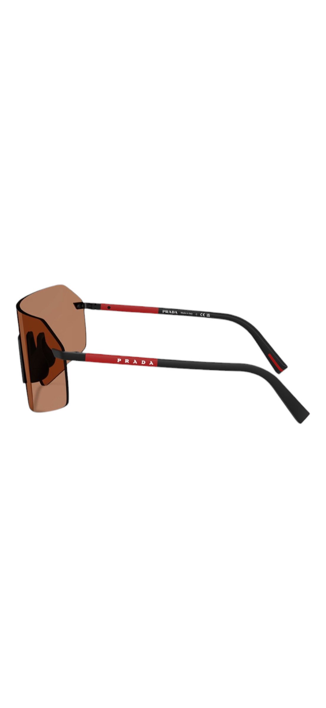 PRADA Sonnenbrille Prada Linea Rossa PS B50S Sonnenbrille Schwarz Braun Randlos