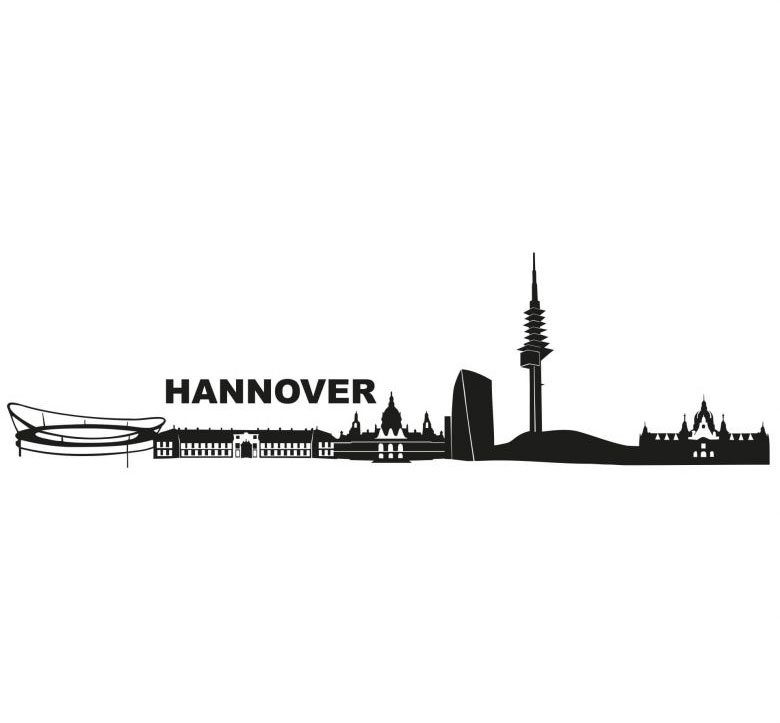 Skyline Hannover Stadt 120cm St) Wall-Art (1 Wandtattoo XXL