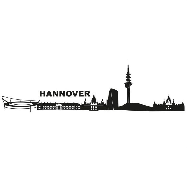 Wall-Art Wandtattoo XXL Stadt Skyline Hannover 120cm (1 St)
