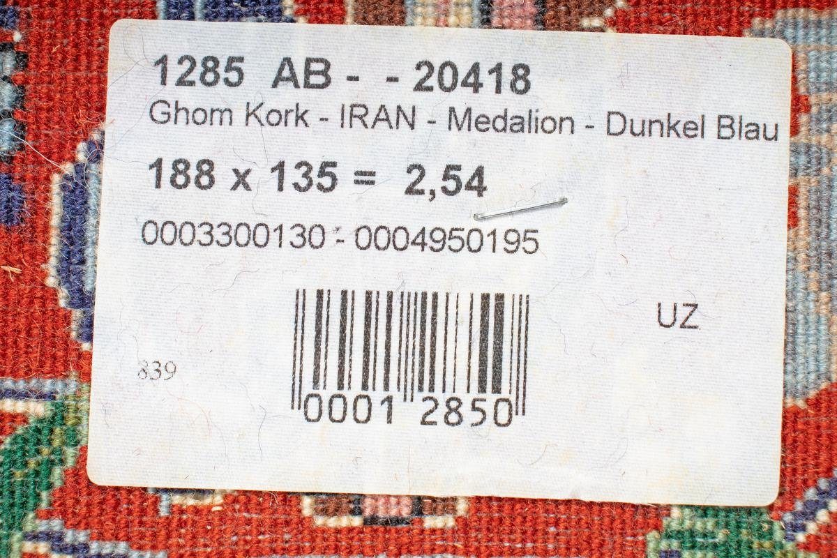 Orientteppich Trading, Ghom Kork rechteckig, 136x187 / Höhe: 5 Orientteppich Nain Handgeknüpfter mm Perserteppich,
