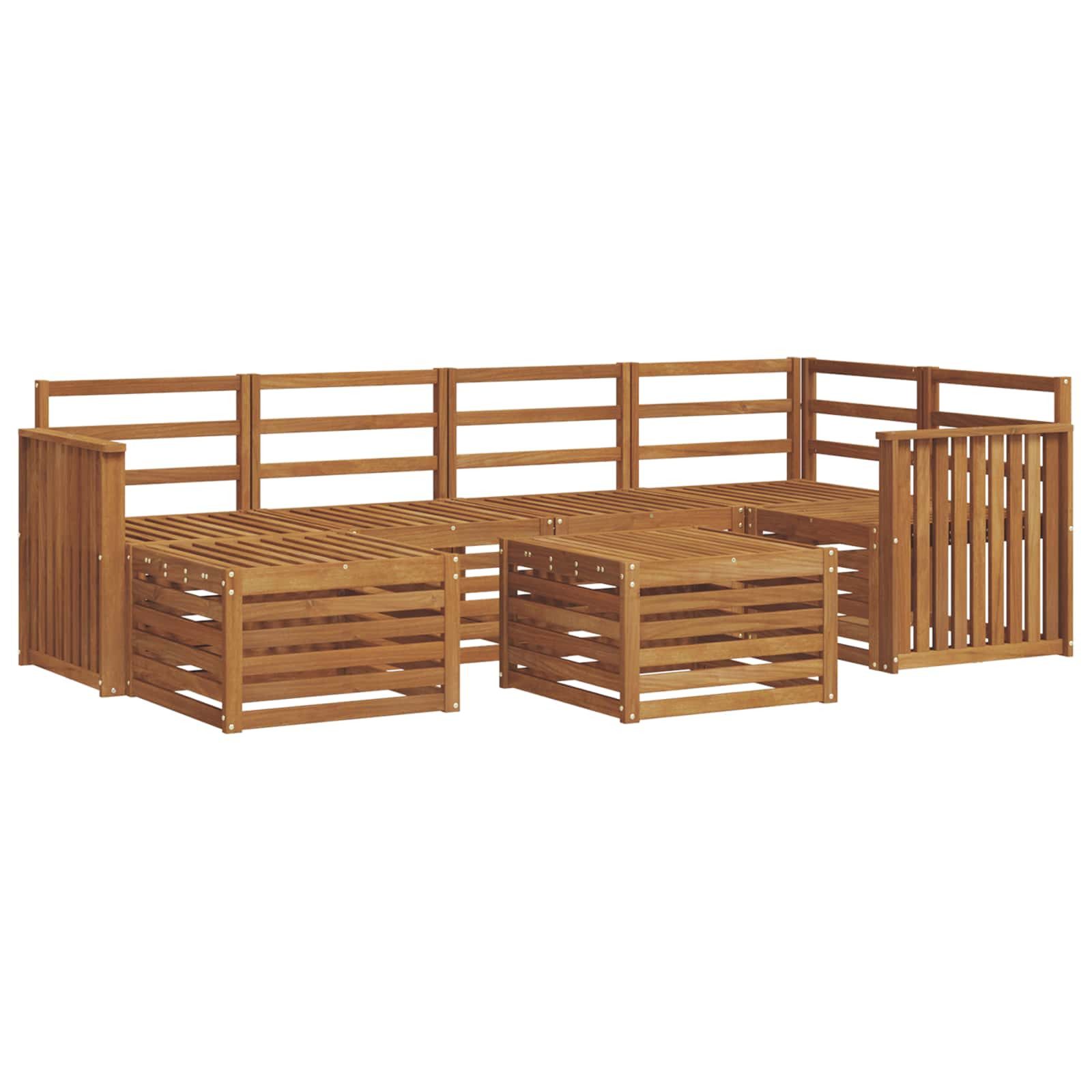 vidaXL Gartenlounge-Set Outdoor-Sofagarnitur 7 Stk. Natur Polyester, (7-tlg)