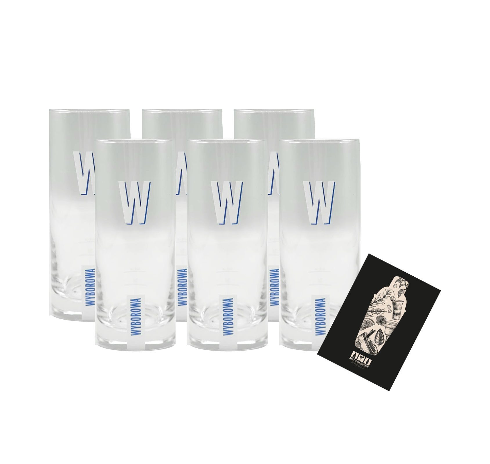 Gläser-Set Wyborowa Vodka Glas 6er Set Longdrink Gläser