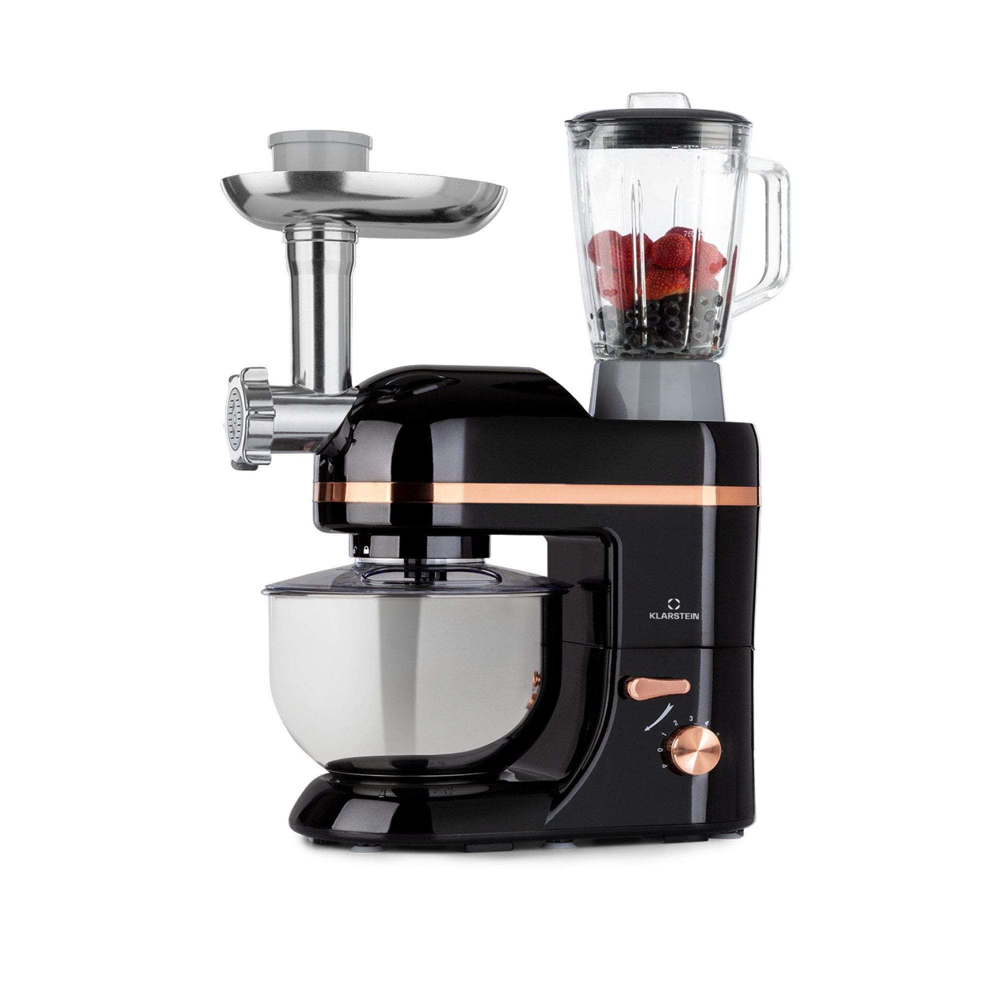 Klarstein Küchenmaschine mit Kochfunktion, 1800 W, 5 l Schüssel, Knetmaschine Teigmaschine Teigknetmaschine Rührmaschine Fleischwolf