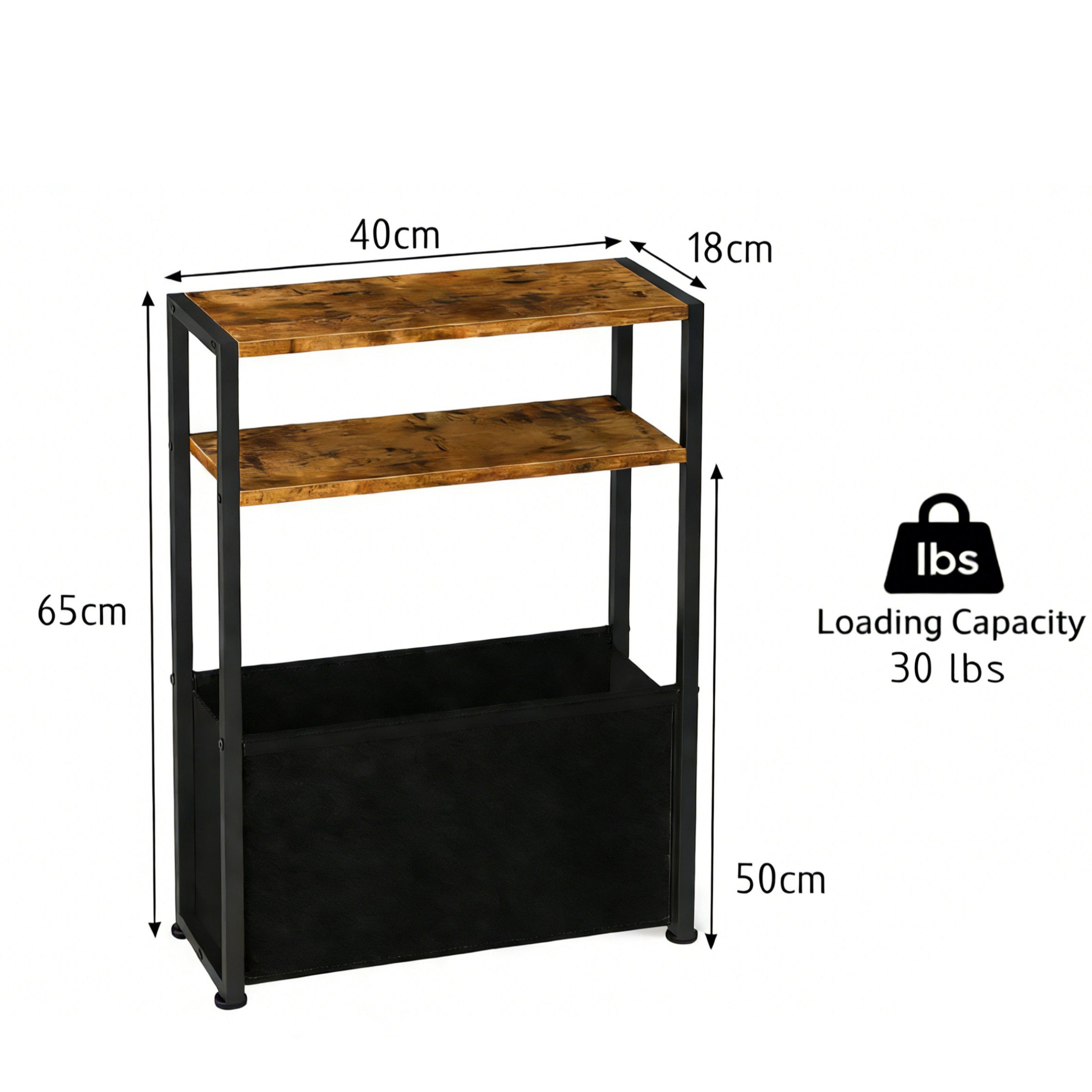HEYHIPPO Ablageregal Schmaler Tisch mit Stoffkorb (65x40cm), platzsparend f günstig online kaufen