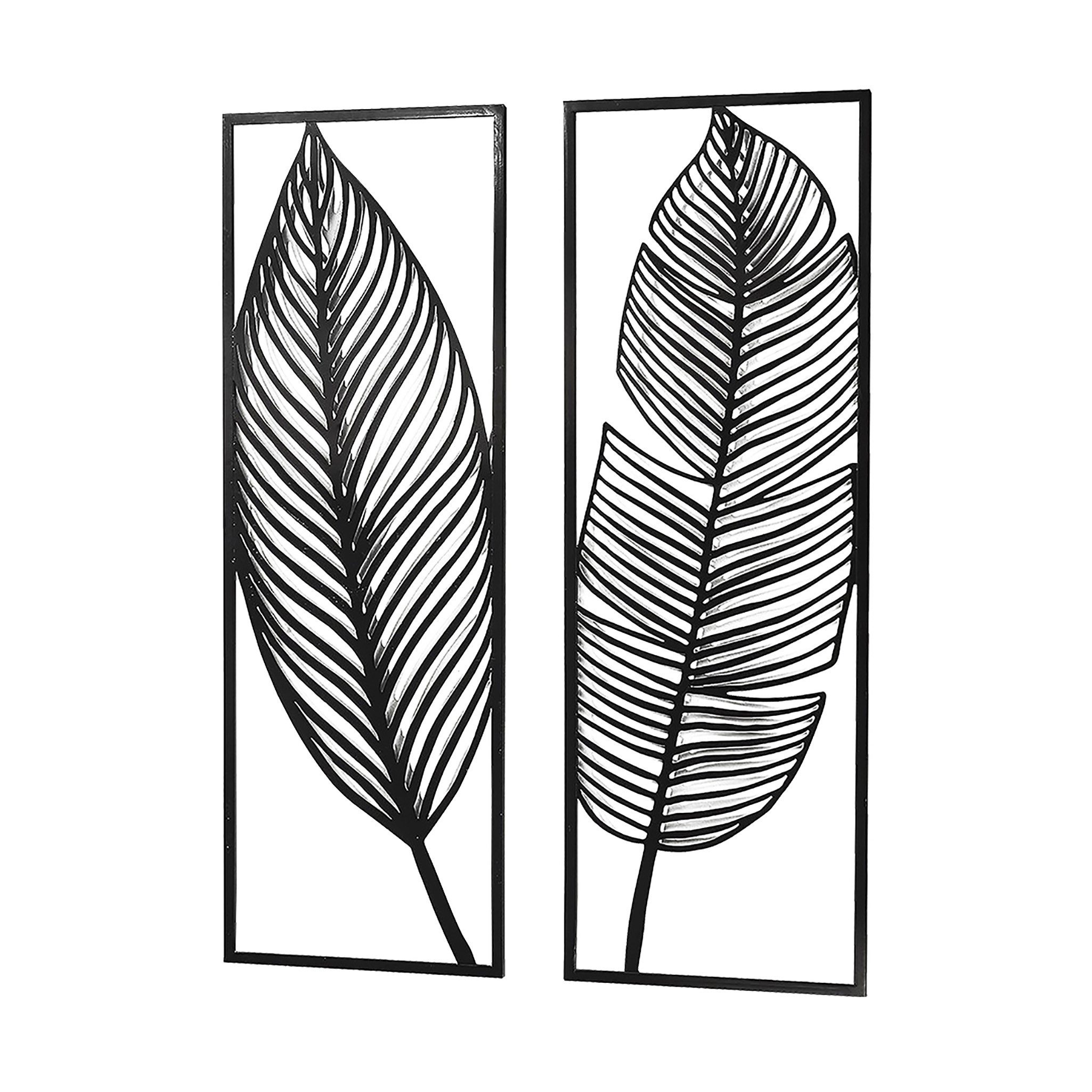 Kobolo Wandbild Metallbild FEATHER zweiteilig aus schwarzem Metall günstig online kaufen