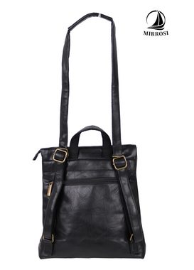 MIRROSI Tagesrucksack Damen auch als Crossbody Bag 2 in 1, zwei Größen (klein oder groß), aus hochwertigem Kunstleder, Rucksack, Daypack