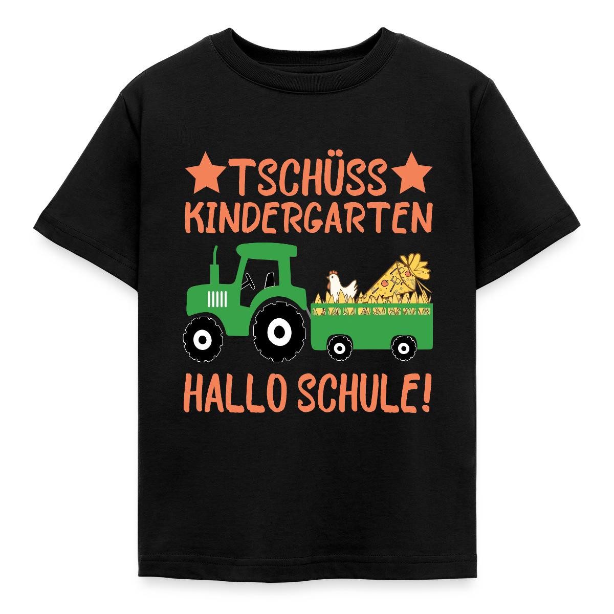 T-Shirt Tschüss Kindergarten Hallo Schule Kinder T-Shirt