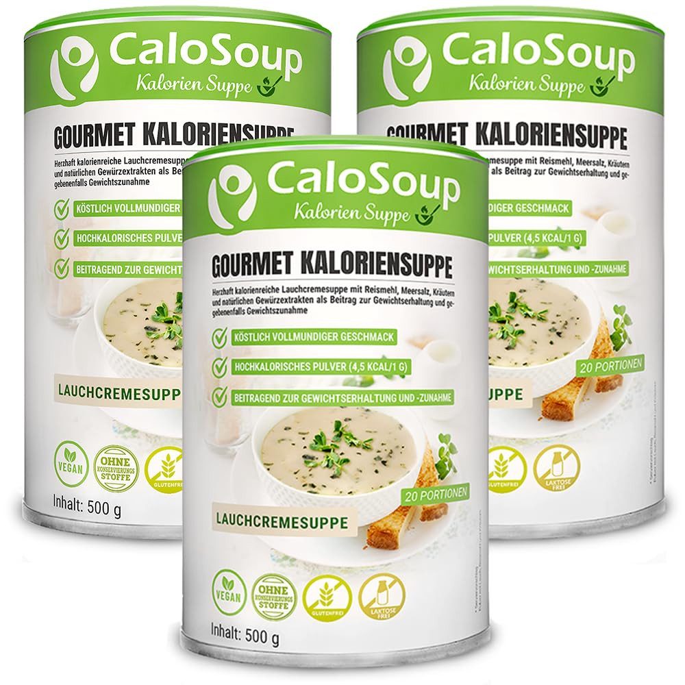 Zunehmen mit Lauchcremesuppe hochkalorische Suppe von CaloVital Pulver