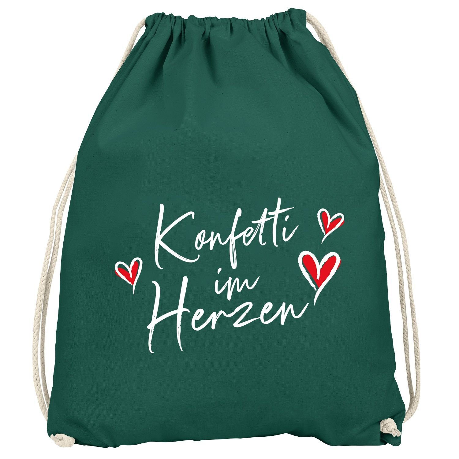 MoonWorks Turnbeutel Turnbeutel Fasching Karneval Spruch lustig #Konfetti im Herzen