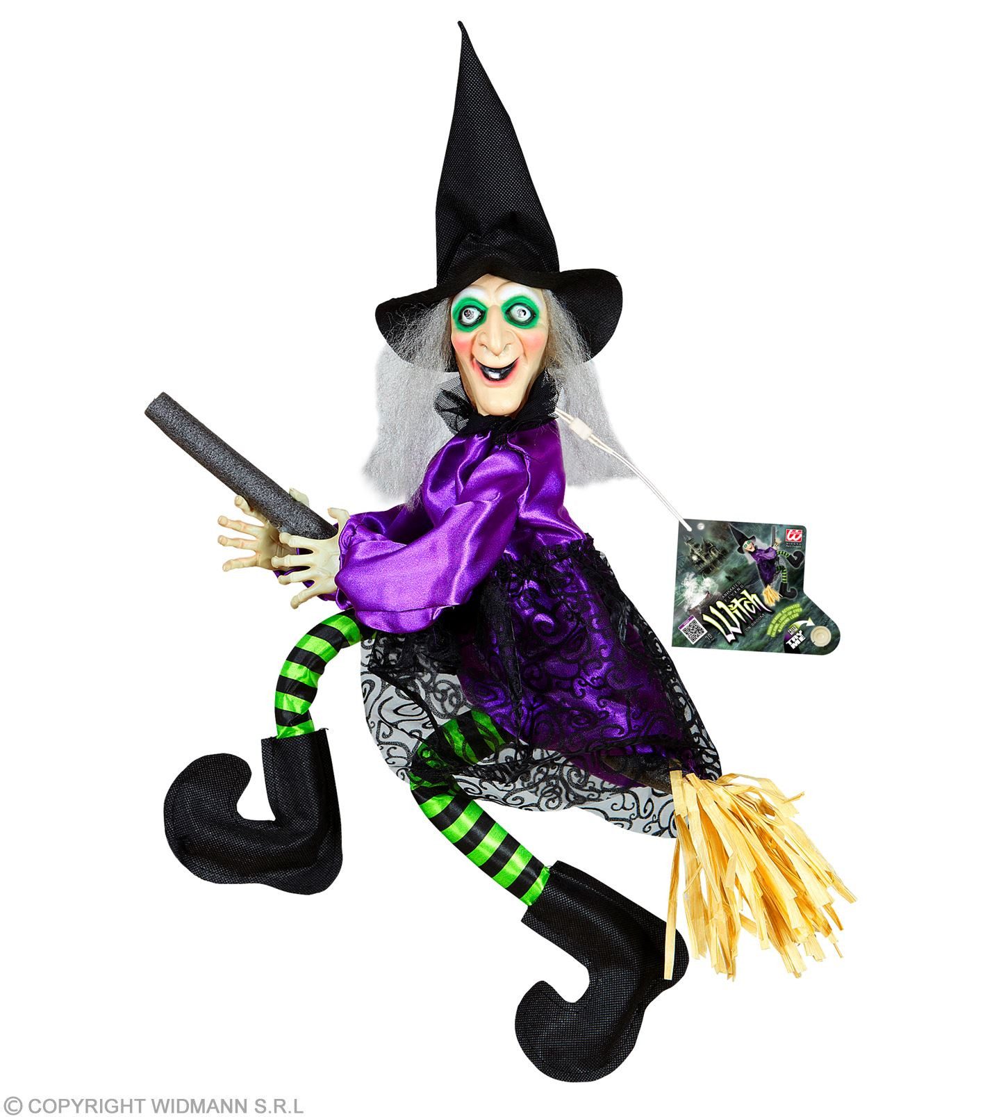 Widmann S.r.l. Dekoobjekt Sprechende Hexe mit strampelnden Beinen und Leuch günstig online kaufen