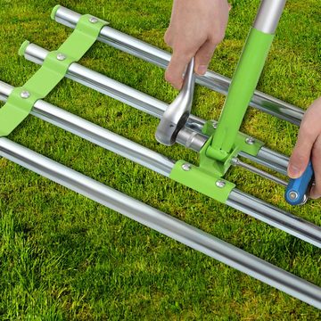 Bettizia Rechen 1.7m, 25x60cm Lawn Leveling Rake Golf Gartengras Werkzeug, 60 cm Arbeitsbreite, mit 170 cm langem Stiel