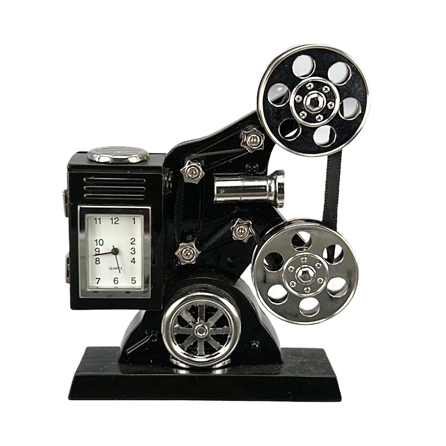 Siva Standuhr Tischuhr Movie Player Quarzuhr aus Metall Siva Clock