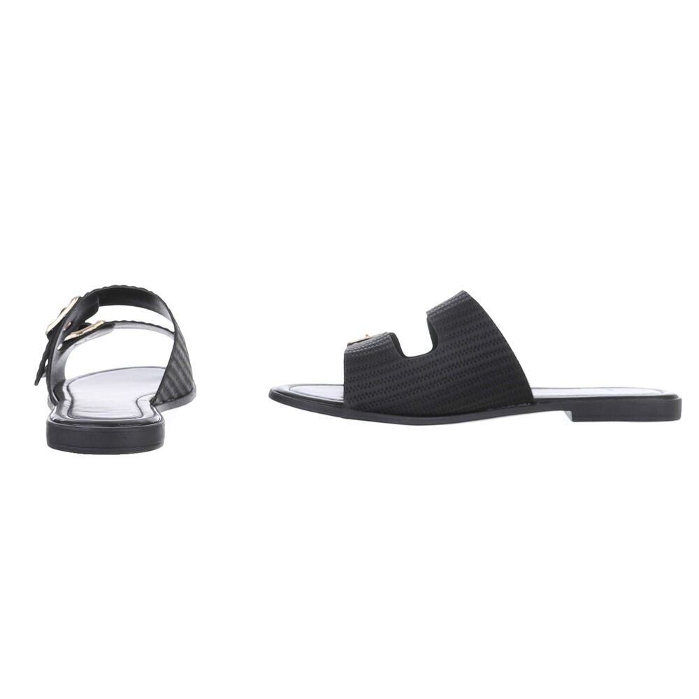 Ital-Design Komfortable Damen-Sandalen mit Eleganten Schnallen Pantolette (89322851) Blockabsatz Pantoletten in Schwarz – Bild 5 von 5
