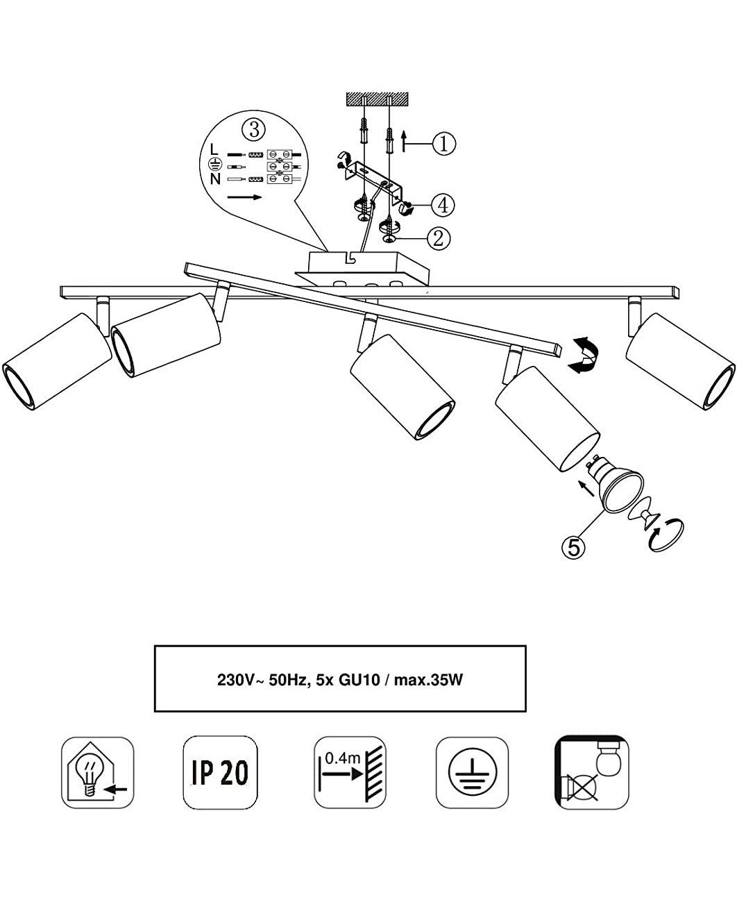 lightling Deckenstrahler Julie, ohne Leuchtmittel, abhängig vom Leuchtmittel, moderne Deckenlampe
