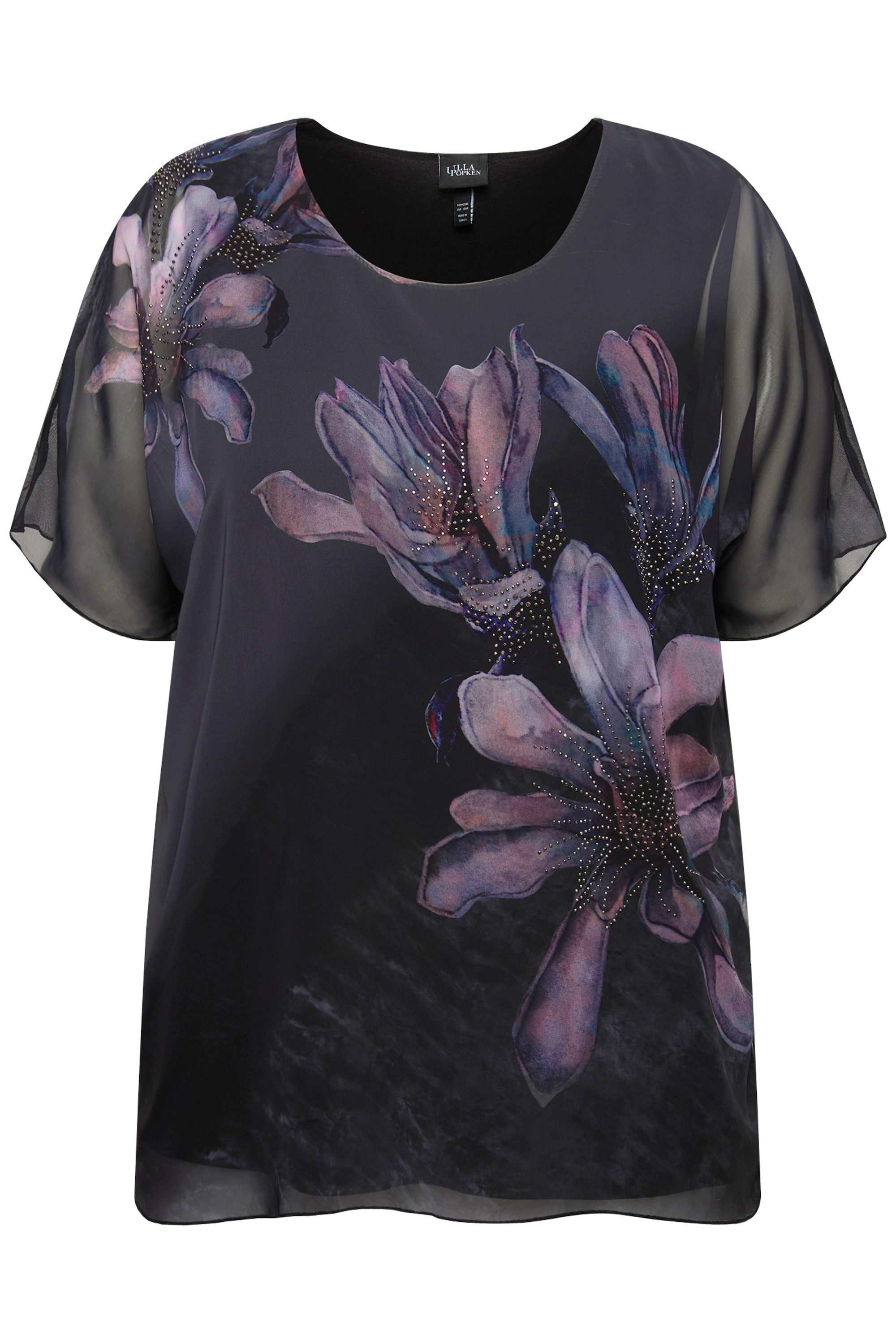 Ulla Popken Longbluse Bluse doppellagig Blüten günstig online kaufen