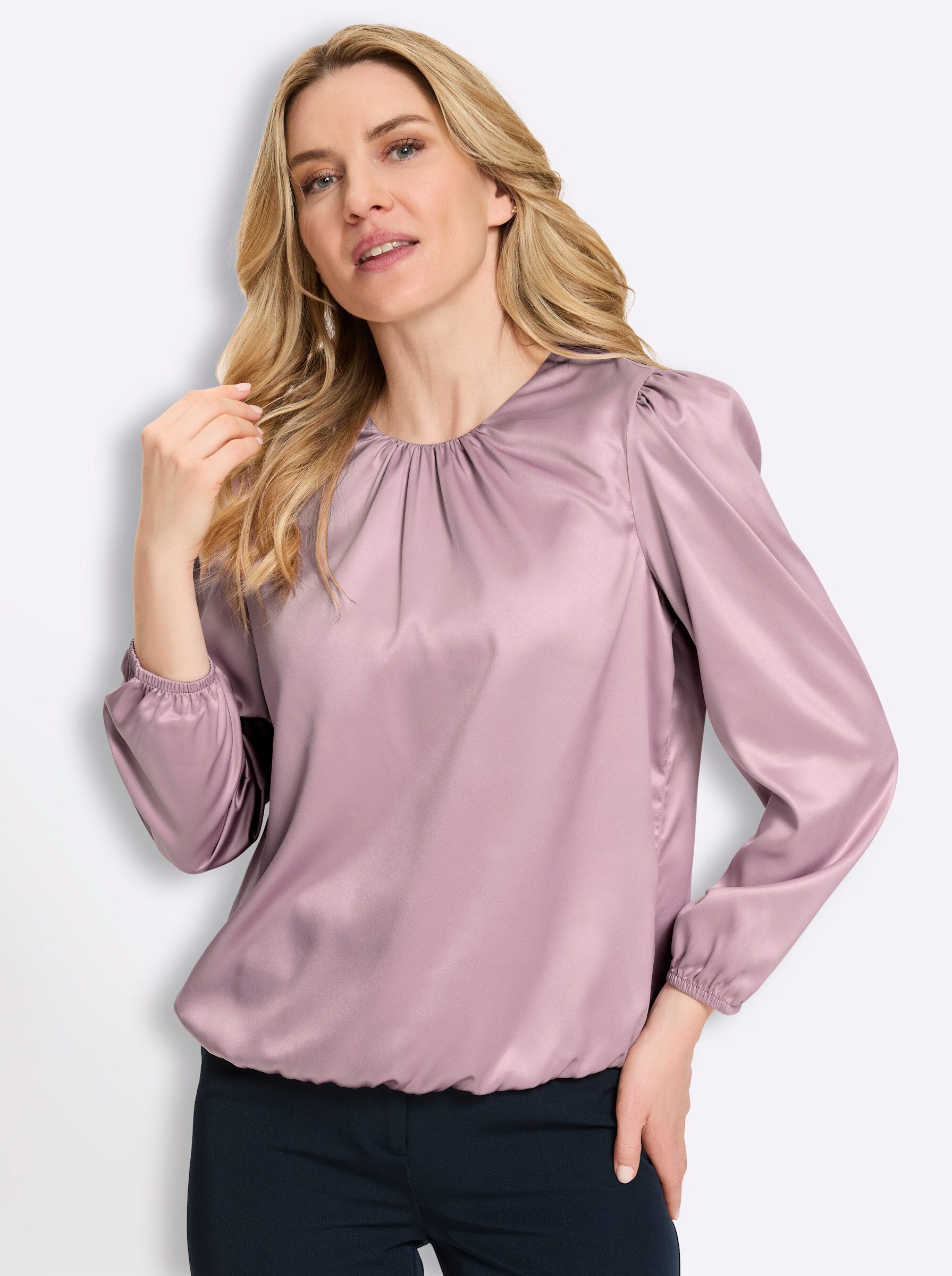 Sieh an! Klassische Bluse Schlupfbluse Langarm