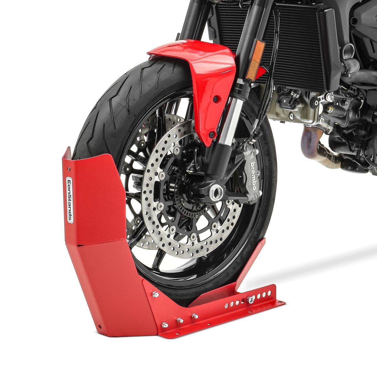 ConStands Motorradheber Easy Transport Fix - Motorrad Wippe matt für Anhänger Vorderrad