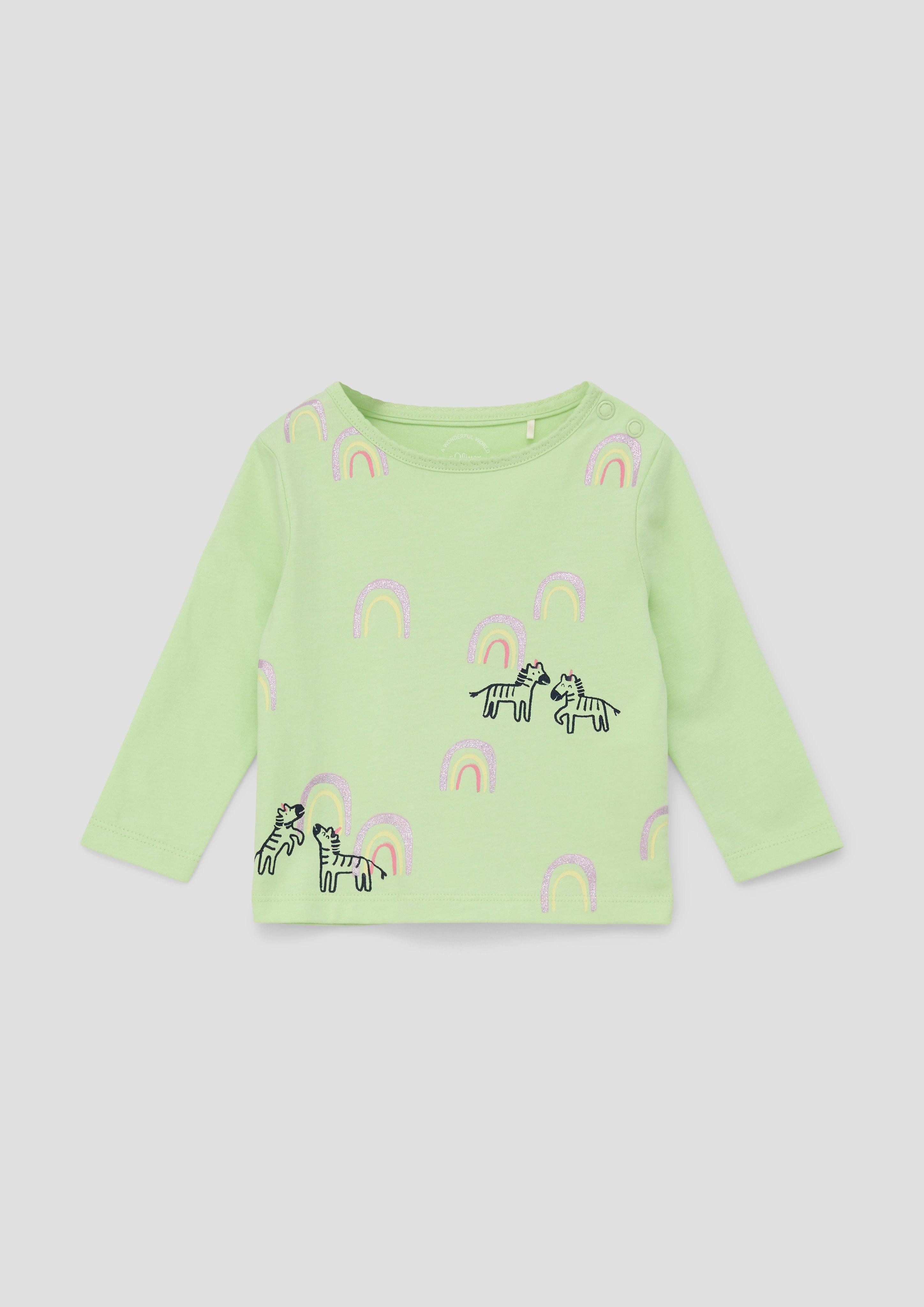 s.Oliver Langarmshirt Langarmshirt mit Glitzerprint Glitzer günstig online kaufen