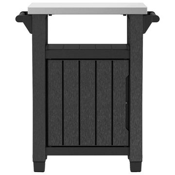 Keter Aufbewahrungsbox Multifunktionaler Gartentisch für BBQ Unity Klassisch Holzoptik (1 St)