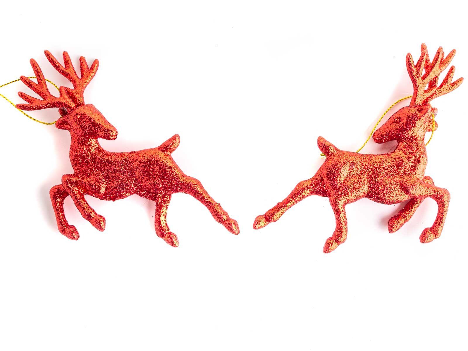 CEPEWA Dekoobjekt Deko Hirsch 2er Set mit Glitzerüberzug (Stück, 2 St., 1)