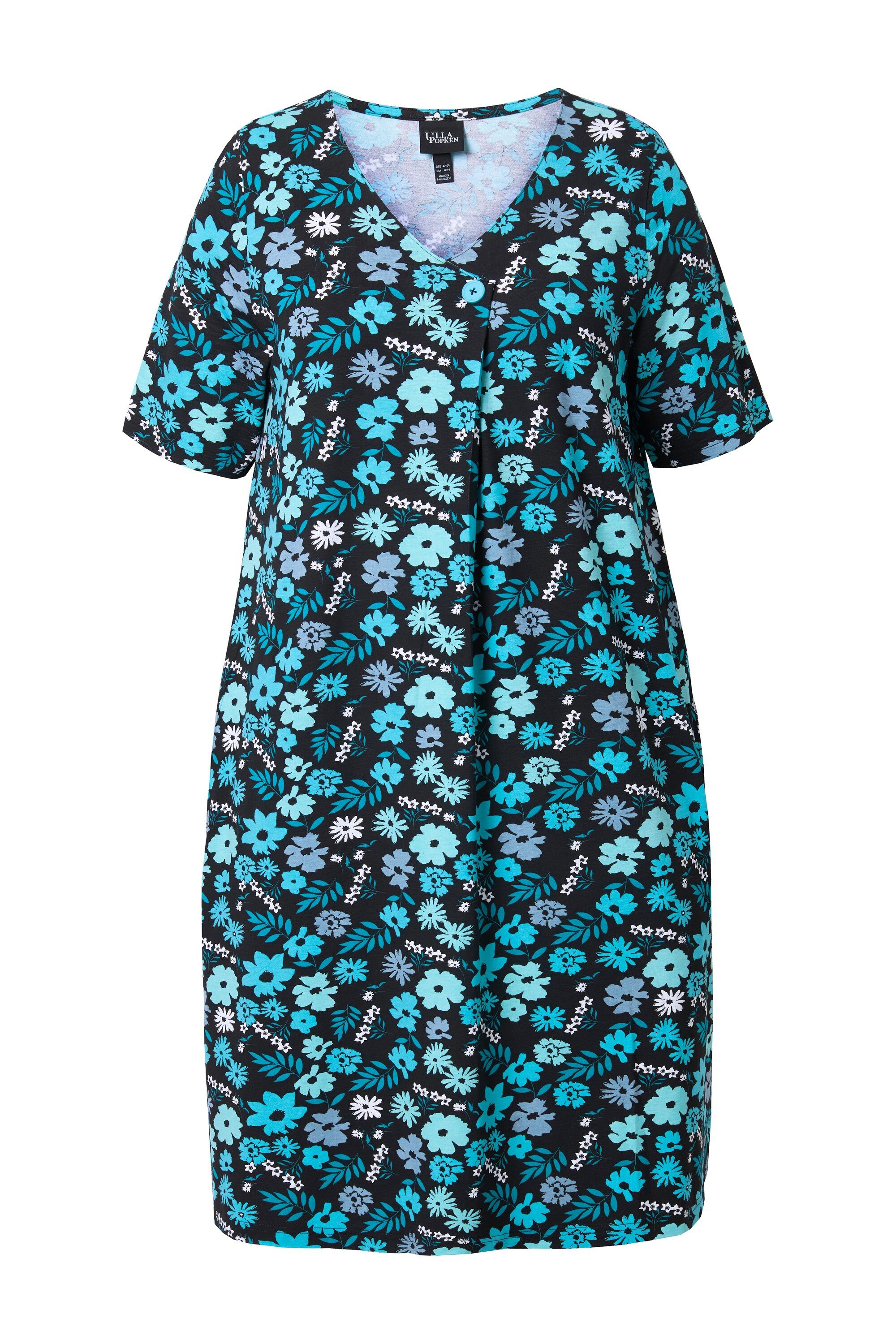 Ulla Popken Jerseykleid Jerseykleid Blüten A-Linie günstig online kaufen