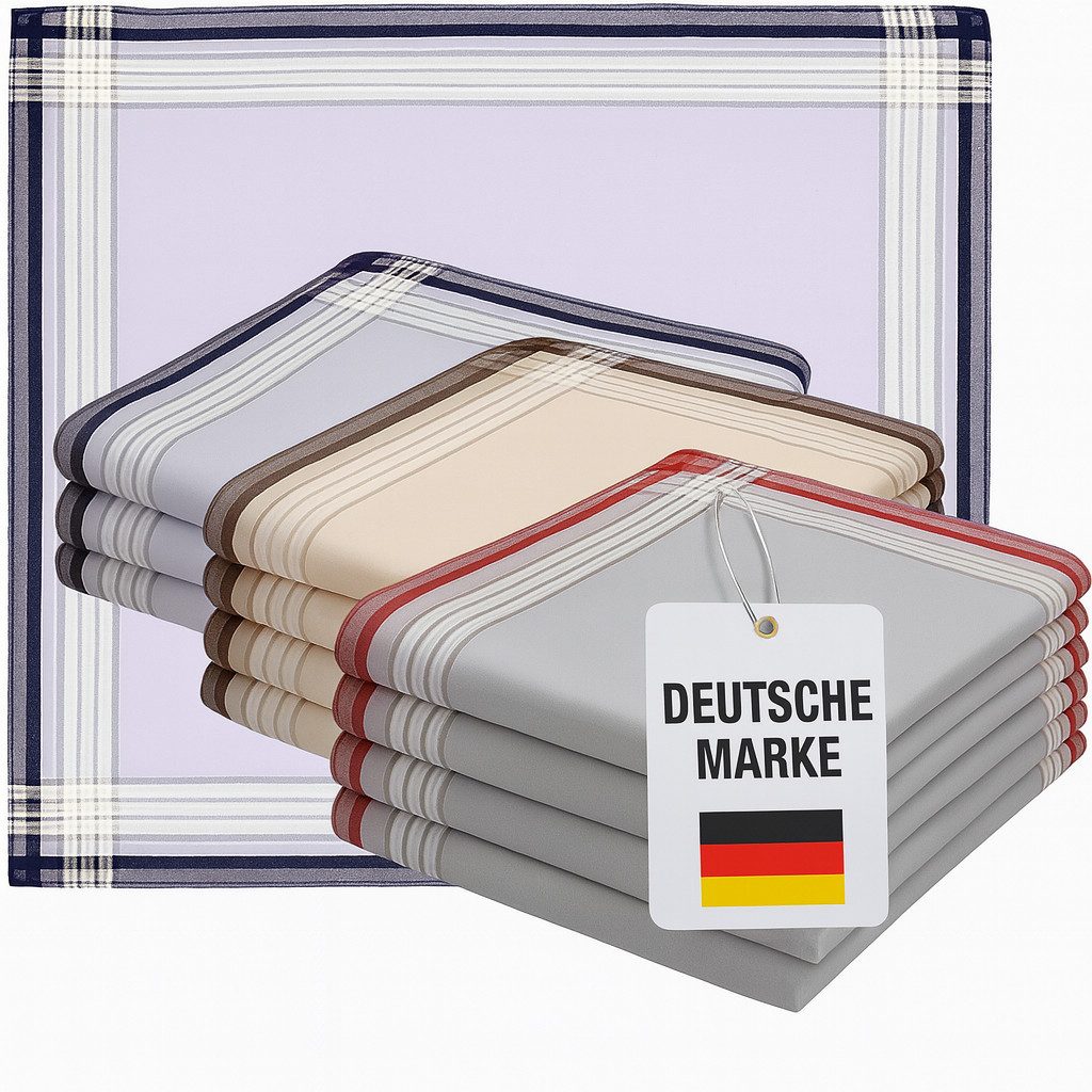 Betz Taschentuch Betz Herrentaschentücher LEO 4 40x40 cm, (Set, 12-St. 12 Stück Stofftaschentücher), 100% Baumwolle