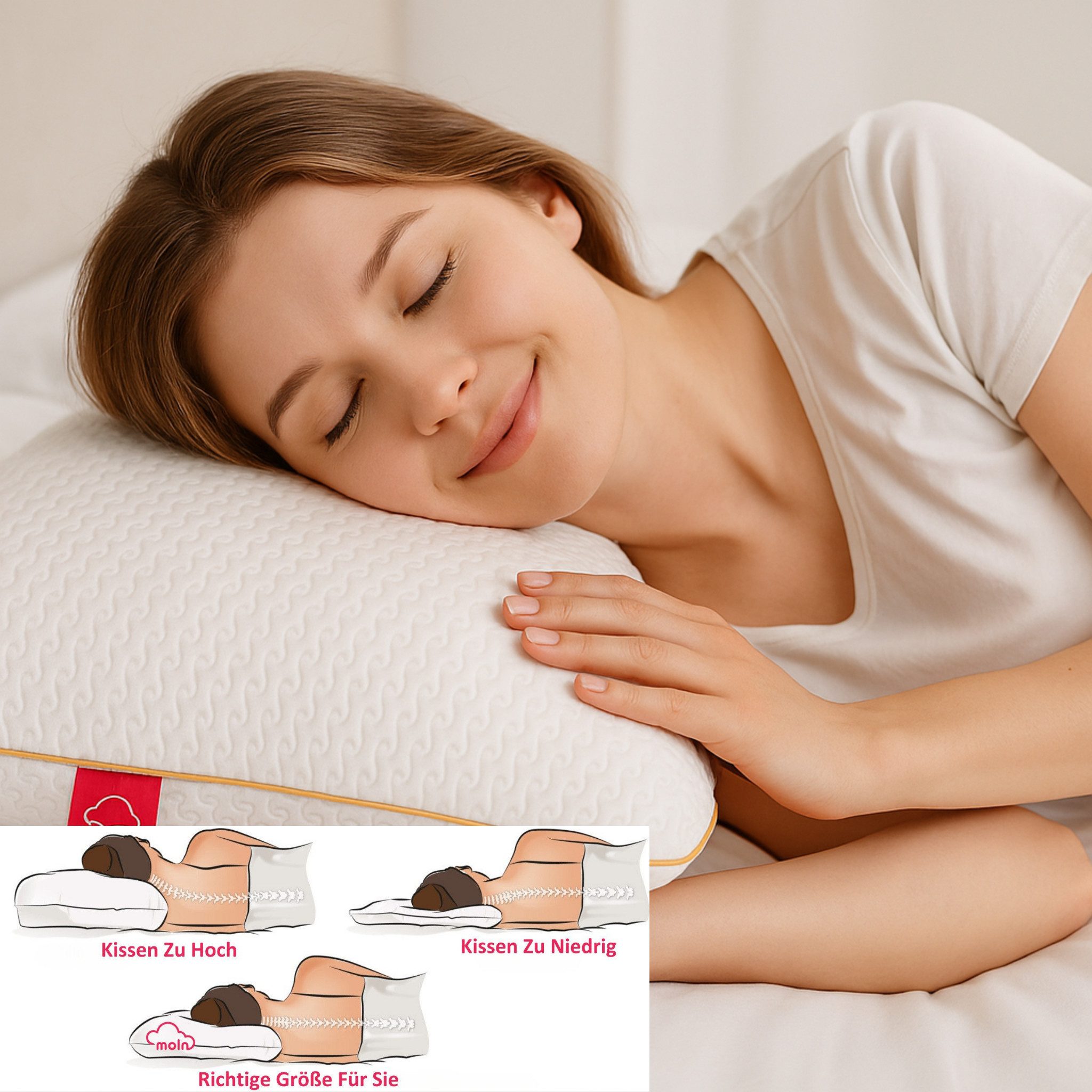 gowoll Kopfkissen Memory Foam Viscoschaum Nackenstützkissen Kopfkissen 40x6 günstig online kaufen