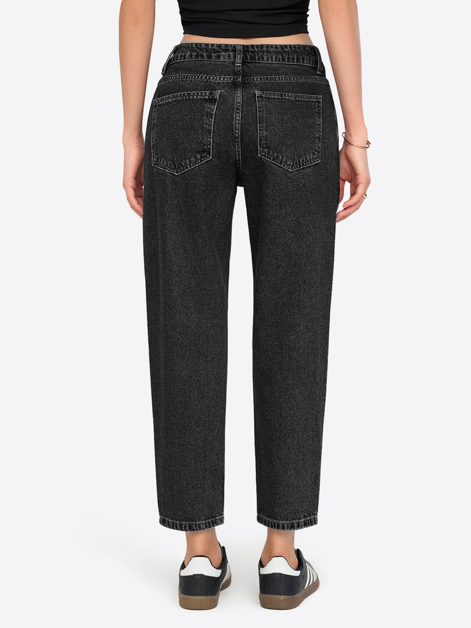 Imily Bela Mom-Jeans Damen mittelhohe Mom-Jeans in 7/8-Länge (Packung, 1-tlg., 1per-Pack) 5-Pocket-Style