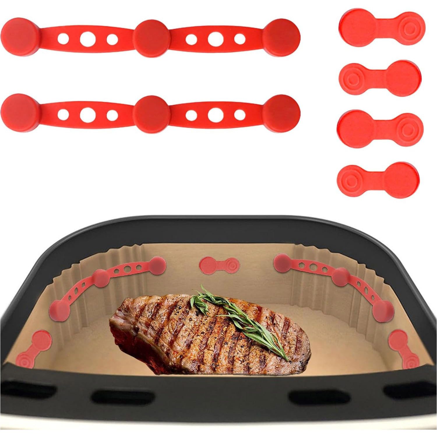 2x Wiederverwendbare Backfolien Rund 40x40cm – Perfekt Für Heißluftfritteuse & Backofen