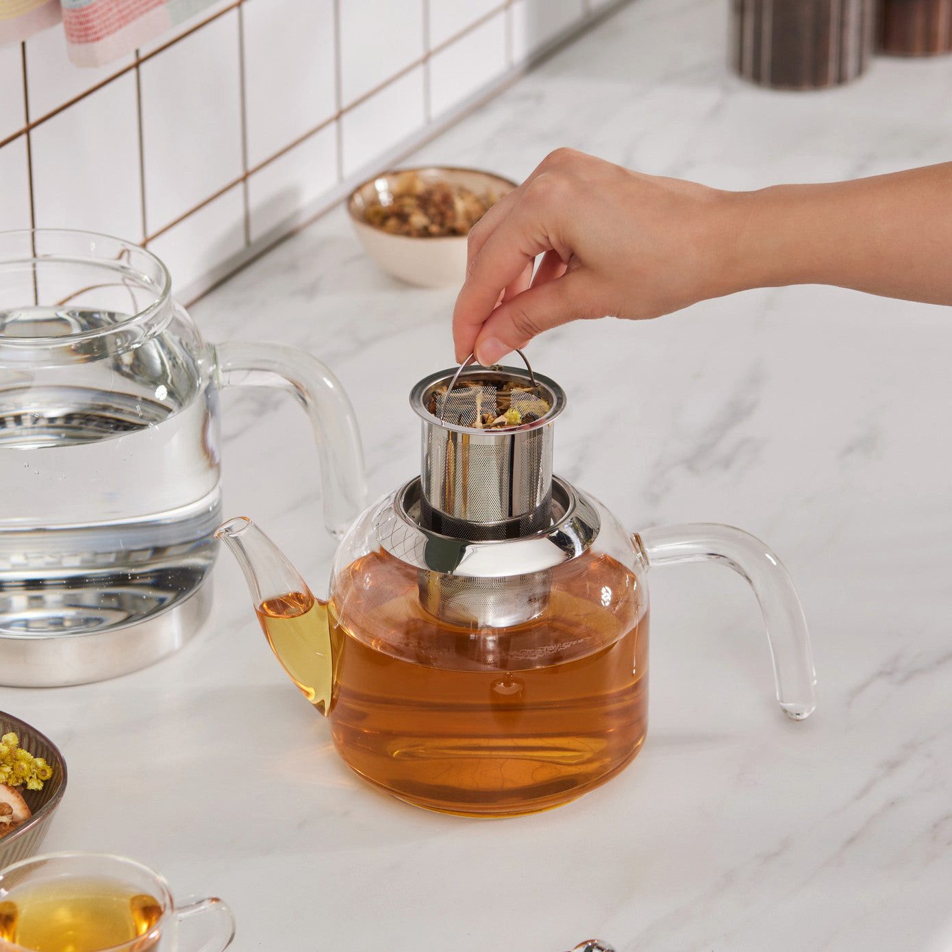 Karaca Teekanne Karaca Panora Familie Größe Glas Teekanne