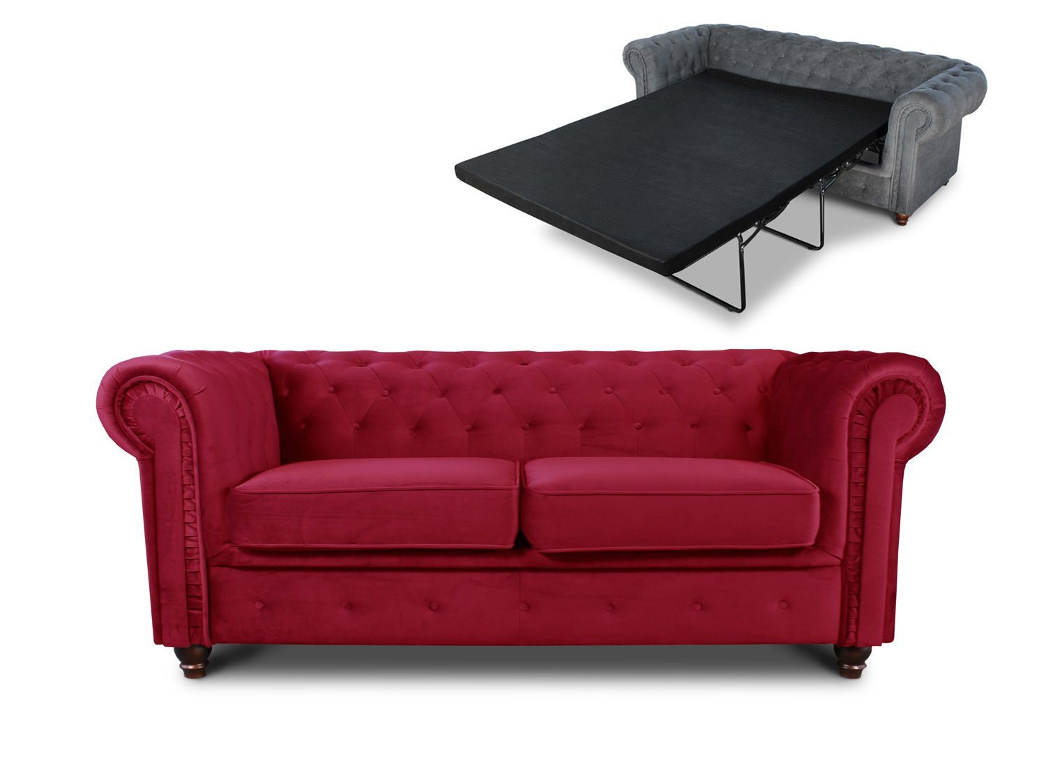 Sofnet 2-er, Schlafsofa 2 Asti Sofa Chesterfield Schlaffunktion, mit Sofagarnitur, Bettsofa Bis,