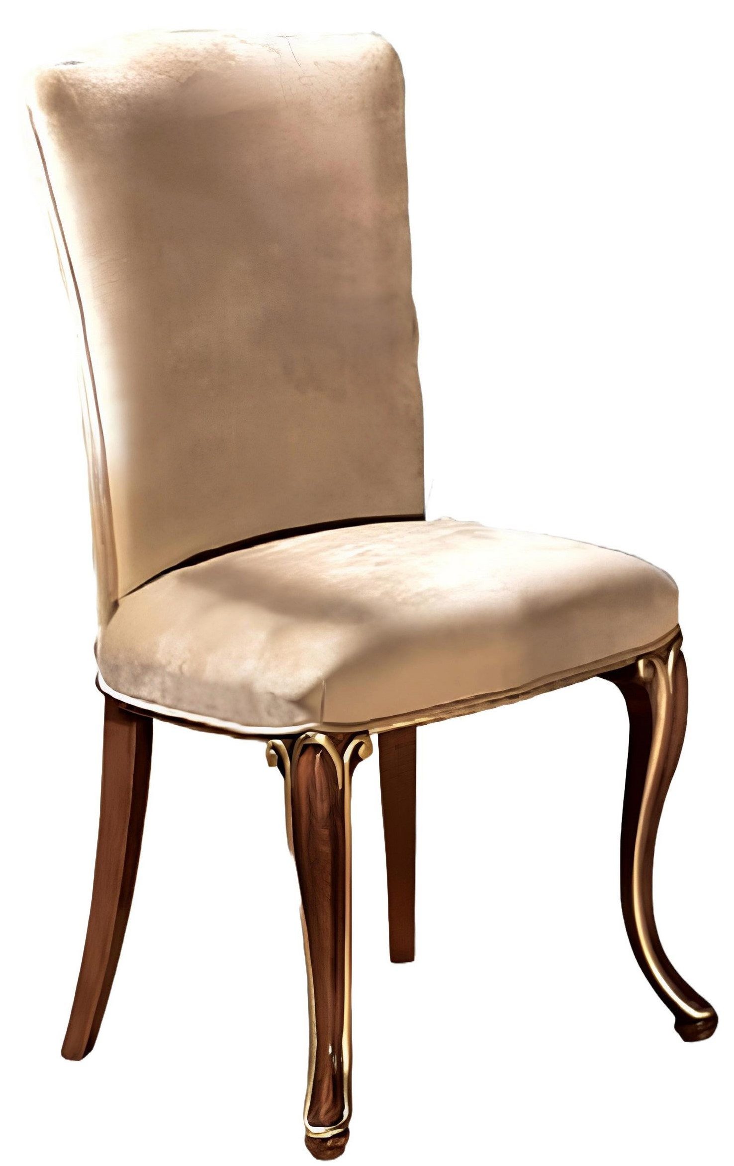 Xlmoebel Polsterstuhl Eleganter Lehnstuhl aus echtem Holz im luxuriösen Design (1 St), Hergestellt in Europa