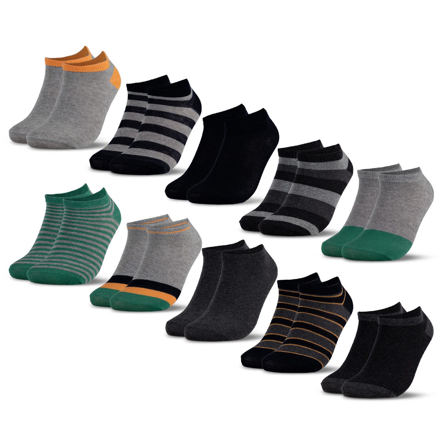 OCCULTO Sneakersocken Occulto Kinder Sneaker Socken 10er Pack (Modell: Mikl) (10-Paar)