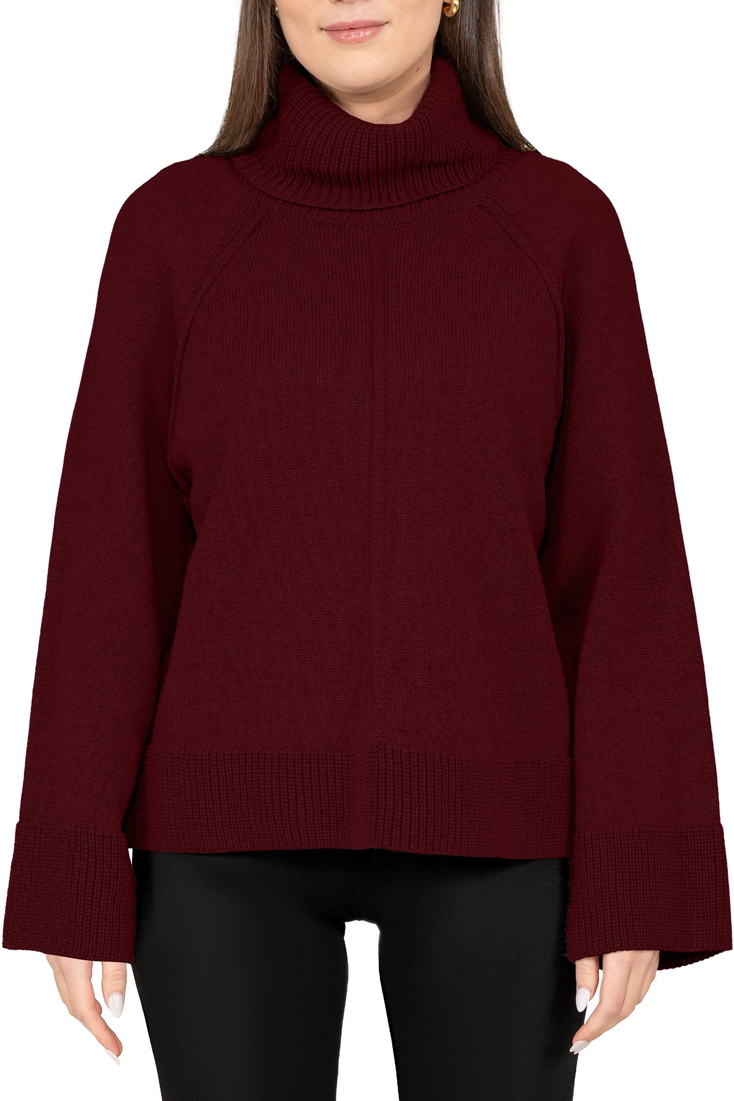 Reichstadt Rollkragenpullover Damen Relaxed Fit Pullover mit Rollkragen 25RSW097 (1-tlg) Moderner Oversize Rollkragenpullover