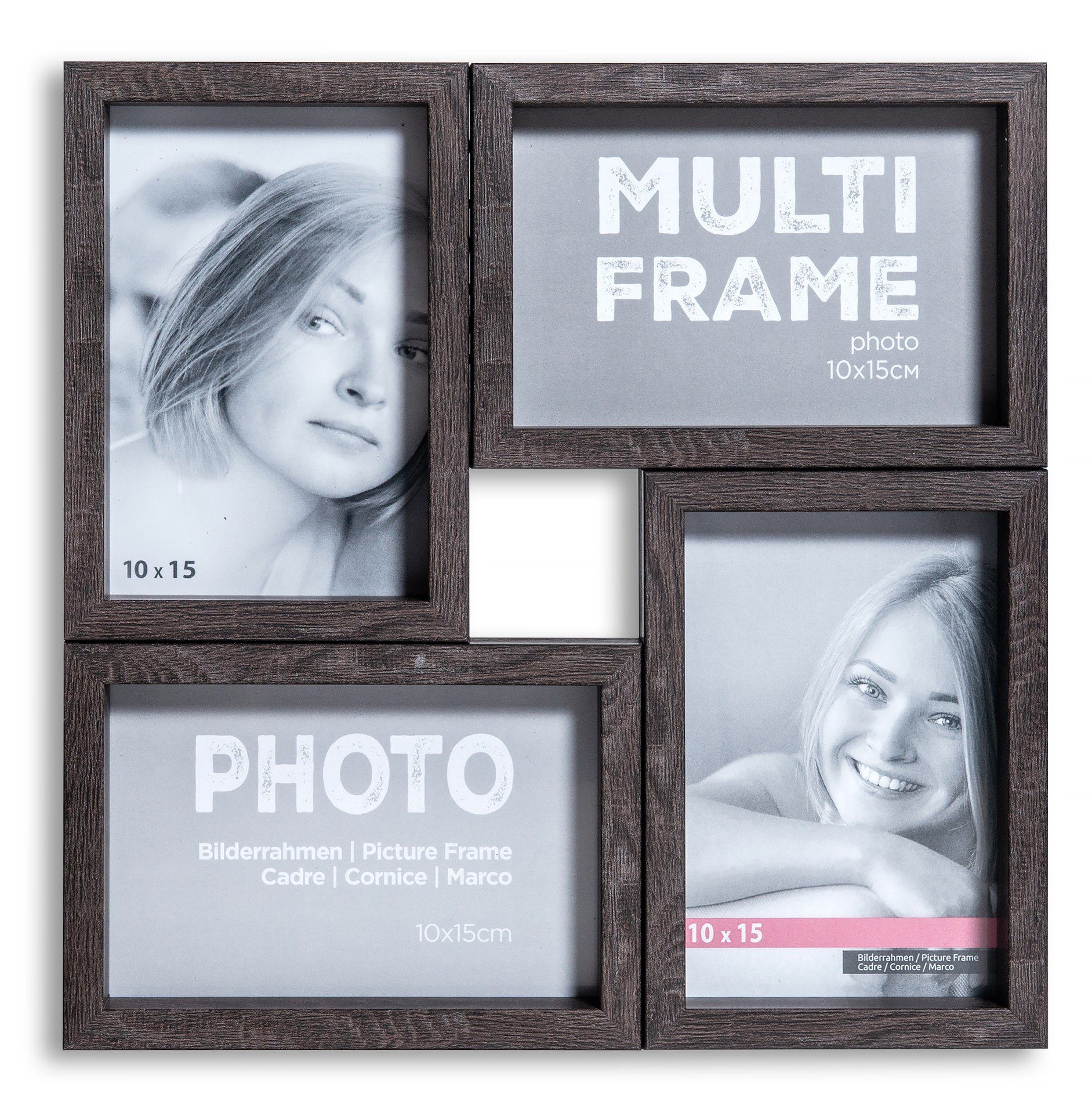 Bilder, Collage (Zenith) cm, Rahmen, Galerie 4 4 10x15 Collage, für Victor x in Multiframe braun, 4er Bilderrahmen Foto Collage