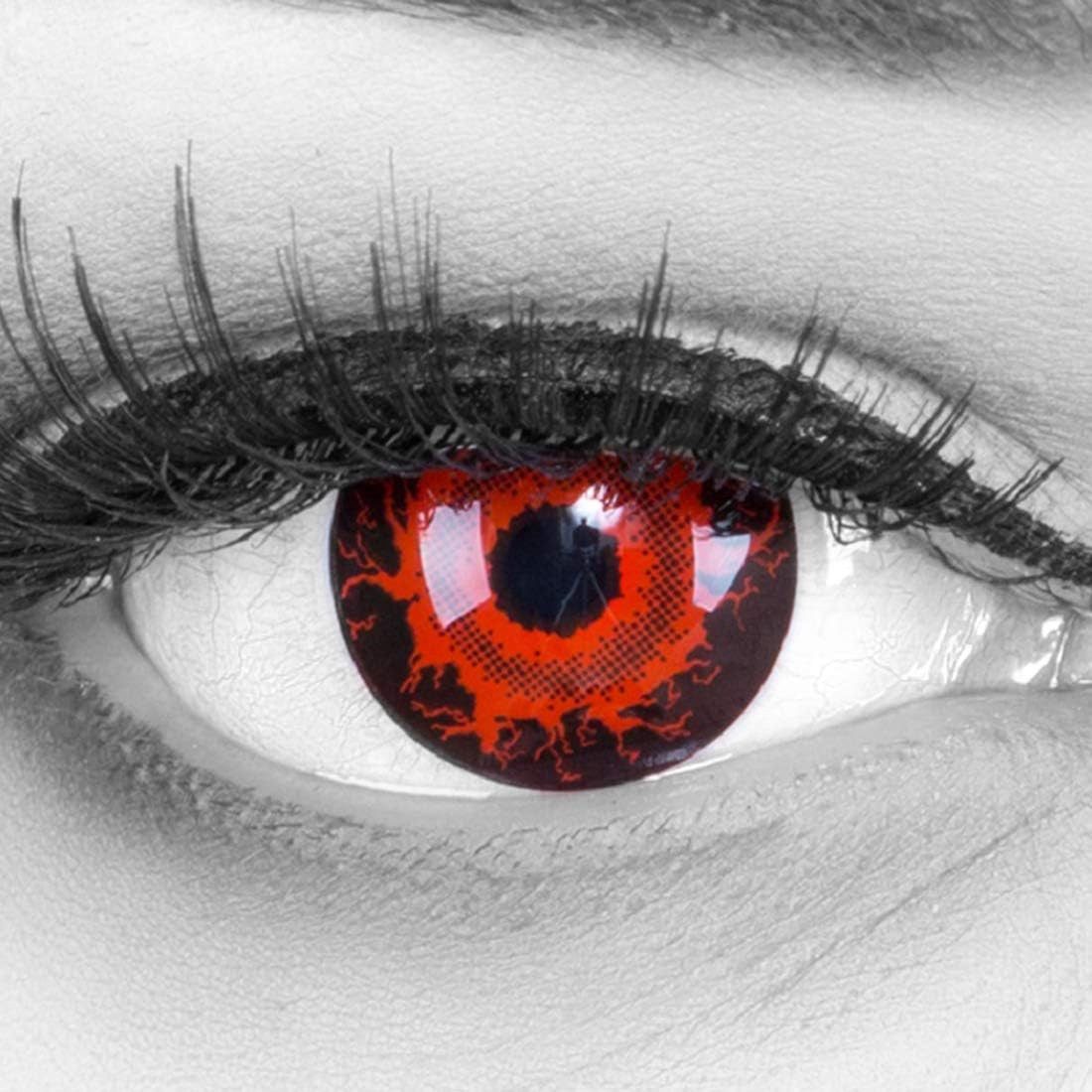 MeralenS Motivlinsen Rote 'Cataclysm' Manga Fun Linsen 1 Paar. Halloween & Cosplay