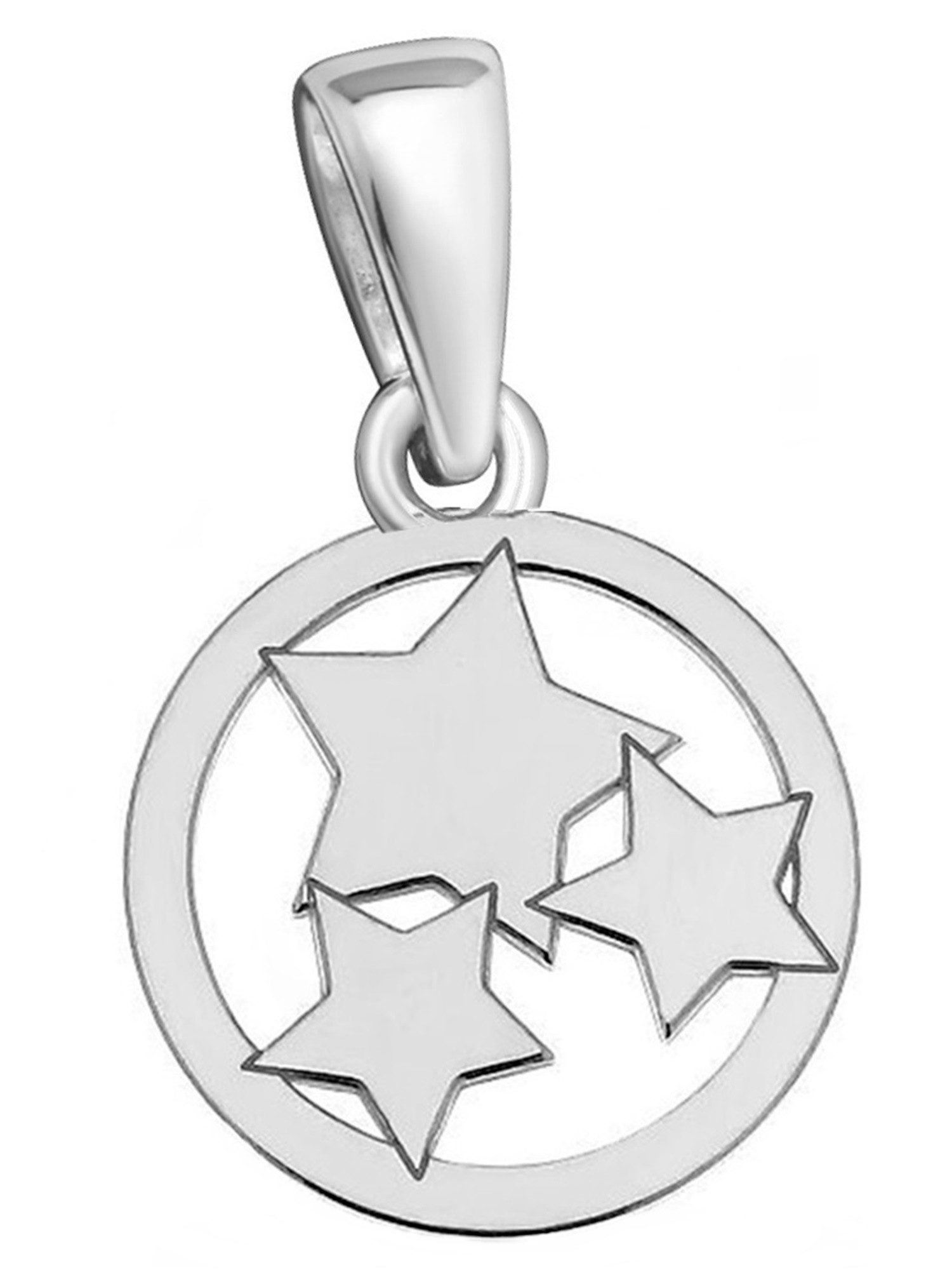 Sternanhänger Stern Anhänger für Halskette aus 925 Sterling Silber Kettenanhänger